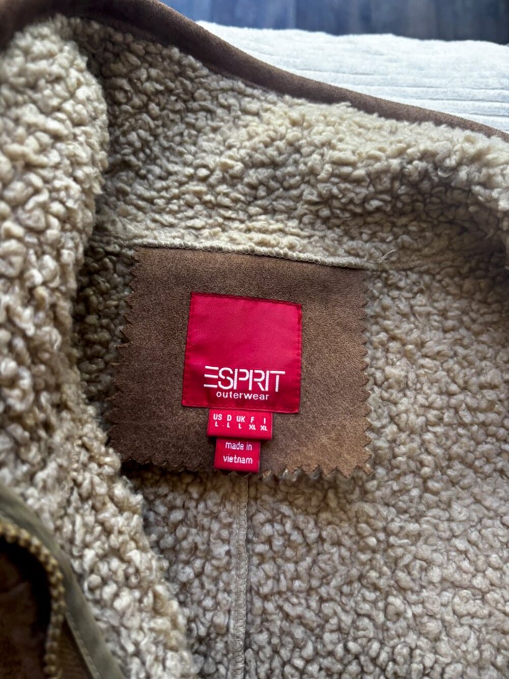 Faux suede shearling jacket - Picture 2 of 3